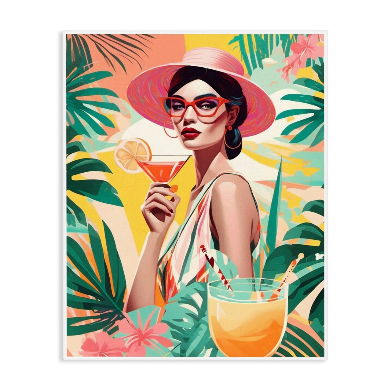 Stupell Industries Exotic Summer Cocktail Canvas, design by Tabz Jones